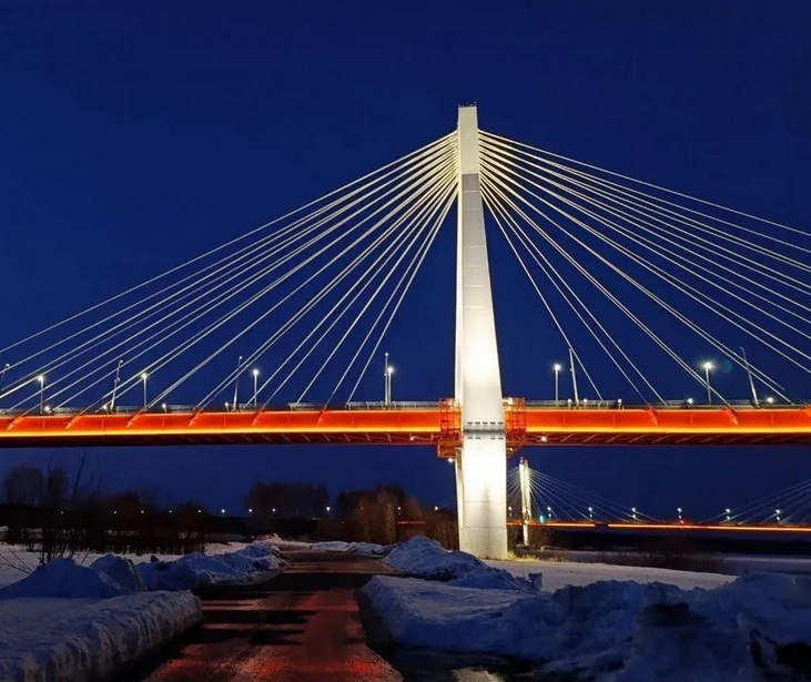 Освещение внешней и внутренней поверхностей Муромского моста