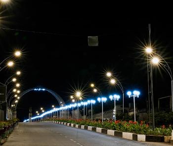 GALAD Pobeda LED luminaires from BL GROUP on the streets of Osh in Kyrgyzstan