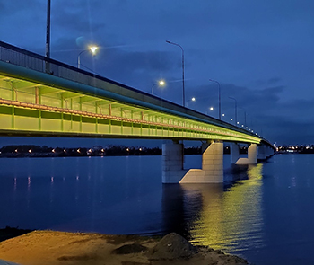 Architectural and artistic lighting of the bridge in Arkhangelsk: 1602 luminaires from the ILEC BL GROUP